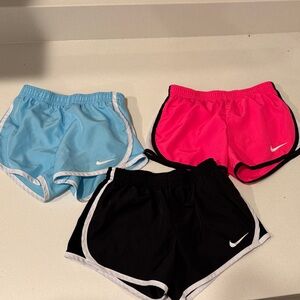Nike Kids' Shorts Set - Black, Pink, and Light Blue